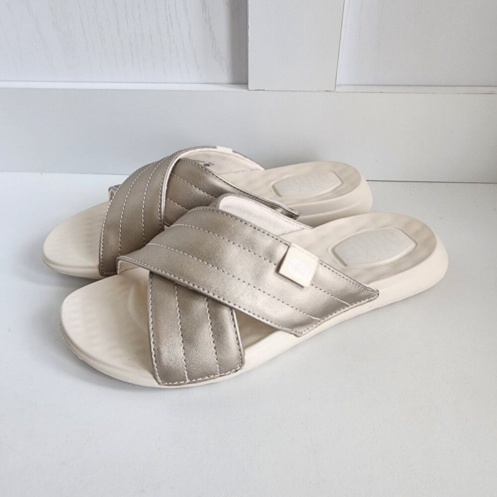 Hey Dude Christi Slide Metallic Distressed Sandal Womens‎ Size 5 NEW